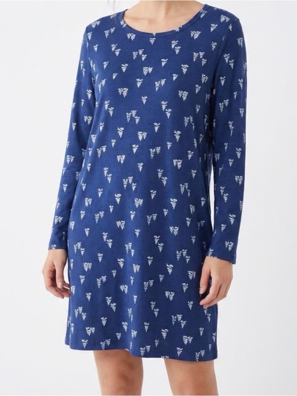 Charter Club Intimates Blue Forest Stroll Print Long Sleeve Nightgown